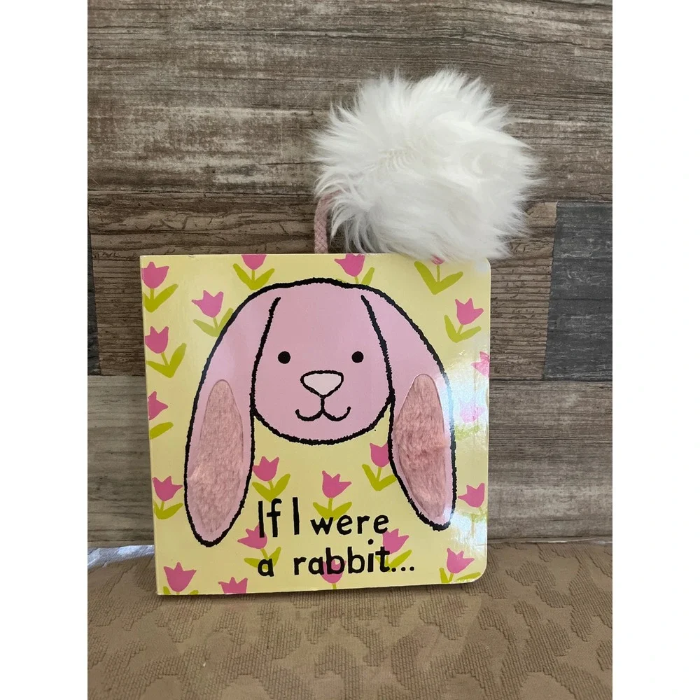 Jellycat If I Were a Rabbit Board Book Anne Wilkinson Pink Bunny Sensory Toy